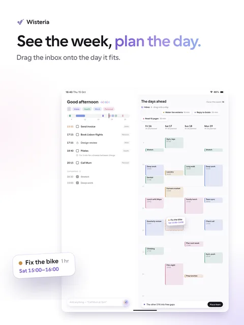 See the week, plan the day: Wisteria on iPad