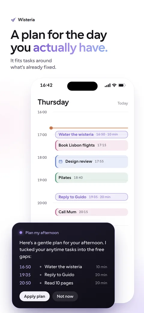 A plan for the day you actually have: the afternoon’s timeline and Wisteria’s plan